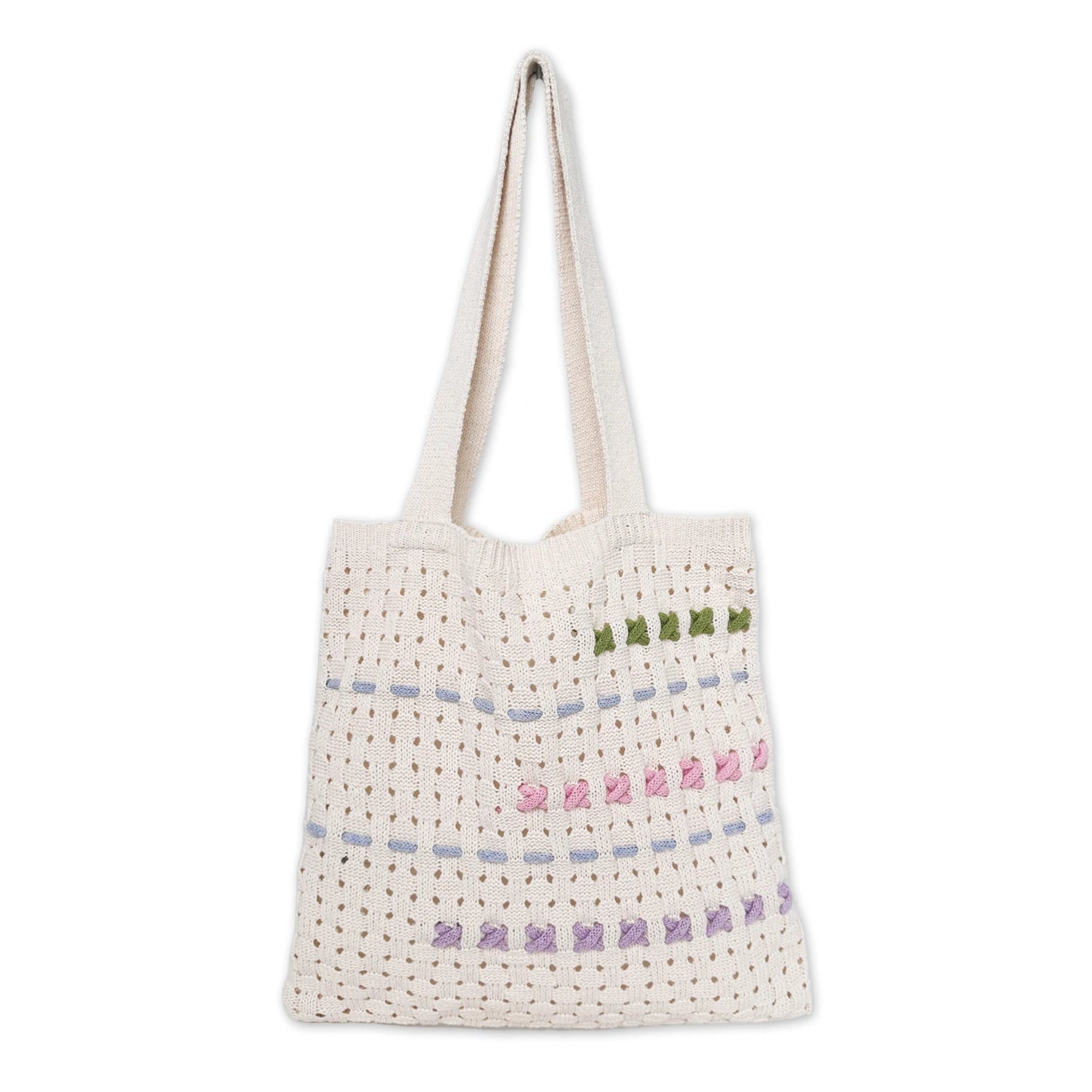 2024 New Arrival Korean Y2K Ballet Bows Design Girls Knitted Woven Tote Beach Bags for Summer Winter and Spring