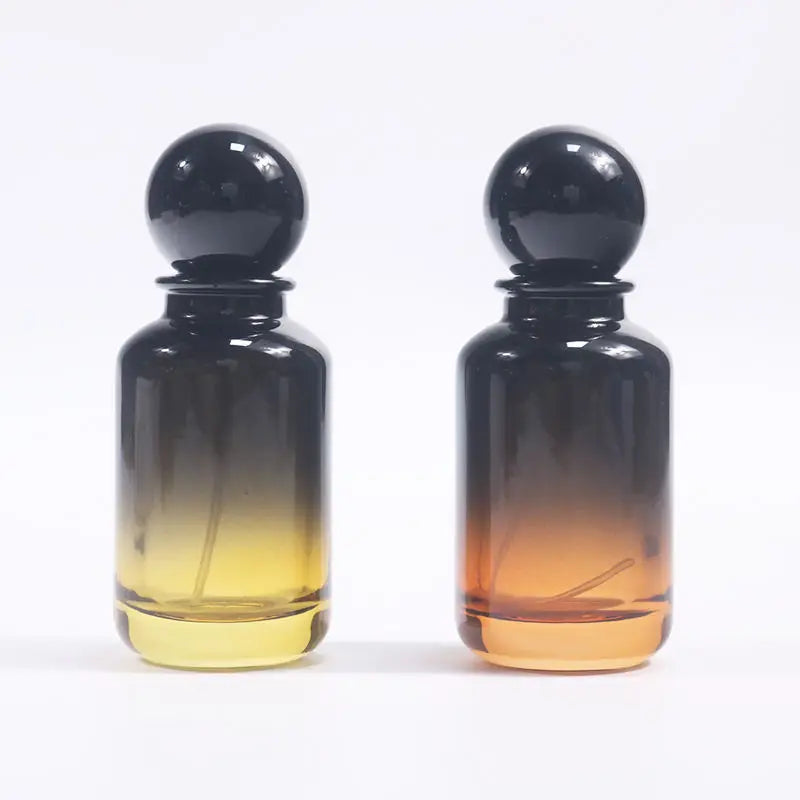 Unique Shape 50ml Glass Empty Perfume Bottle with Box Brand Guarantee Pump Sprayer Sealing Screen Printing Custom Color