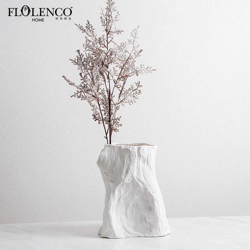 Contemporary Home Decor Accessories Minimalist Creative Sculpture Unique Root Shape Matte Glazed Tabletop Ceramic Vase Wedding