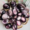 Rare Materials Natural Healing Gemstones Polished Purple Mica Palm Stone Crystal Crafts for Collection