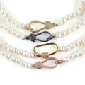 Fashion Graceful Handmade Collar De Perlas Cubic Zircon Lobster Clasp Irregular Freshwater Pearl  Choker Necklace