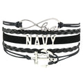 Factory Custom Made Infinity Love Navy Chief Navy Wife Mom Bracelets for Women