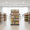 Steel Gondola Display Rack with Solid Shelves for Supermarkets-Freestanding Epoxy Powder Coated