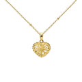 Hollow Heart Necklace Shinny Cut Lines Heart Pendant Necklace Jewelry Gold Hot Selling Luxury 18K Yellow 18K Solild Custom Logo