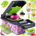 Hot Sale 16 in 1 Manual Vegetable Cutter New Silicone Onion & Carrot Chopper with Spatula for Kitchen Food Chopper