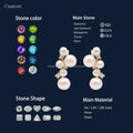 Freshwater Pearl Jewelry Stud Wholesale Fine Jewelry Earrings 14K Pure Gold Natural Diamond Earrings
