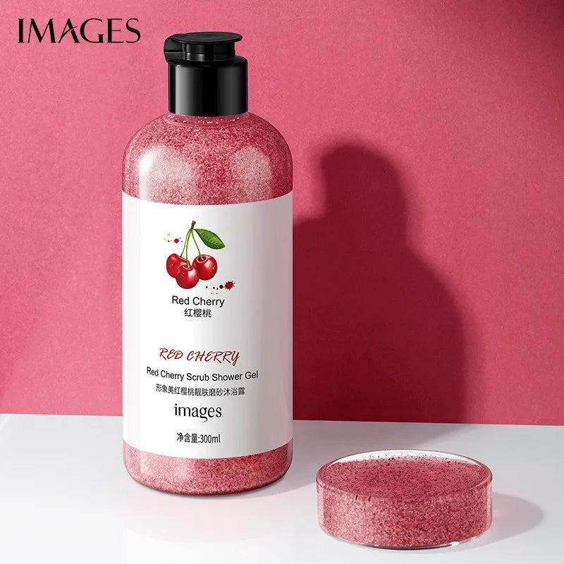 IMAGES 300ml 3colors Skin Rejuvenation Scrub Shower Gel Gentle Cleaning Moisturizing Body Organic Foaming Scrubbing Shower Gel