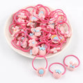 10pcs/bag Sweet Hair Tie Set with Balls for Children & Kids Elastic Hair Ties Cute Mini Hair Band Accessories for Women