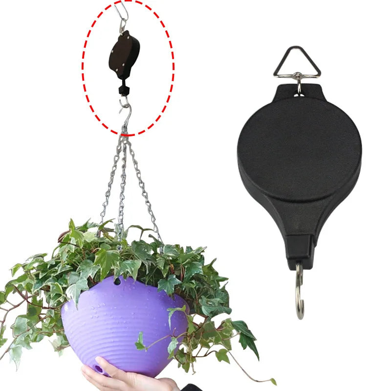 Flowerpot Plant Pot Hooks Holder Household Hanger Pull Down Flower Planter Telescopic Pulley Retractable Basket Chain Plastic
