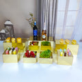 Gold Mirror Riser 7PCS Per Set Acrylic Display Stand Catering Buffet White Stand for Food Display