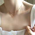 Double-Layer Meaning Star & Heart Necklace 925 Sterling Silver CZ Pendants Perfectly Paired Effortlessly Chic Fine Jewelry