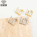 Top Icy Hip Hop Jewelry Iced Out Unique Design Diamond Earrings Gold Plated Cubic Zircon Earrings for Women Fine Jewelry Studs