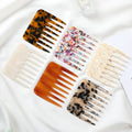 SAIYII Customized Tortoiseshell Wide Tooth Hair Brush Comb Portable Marble Cellulose Acetate Mini Comb for Girl and Women