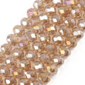 Good Quality Faceted Glass Loose Spacer Beads Champagne Rondelle Crystal Beads for Jewelry Making Bracelet
