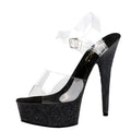 New 15 cm Stiletto High Heels platform toe leakage transparent stiletto stripper transvestite large sandals