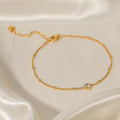 Simple Hollow Heart Chain Anklets Foot Jewelry Gold Plated 316L Stainless Steel Anklets for Women