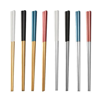 Korean Chopsticks Colorful Stainless Steel 304 Sushi Titanium Chopsticks MegaBDM