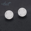 Silver 925 Original Total 2 Ct Brilliant Cut Round Diamond Test Past D Color Micro Moissanite Stud Earrings Gemstone Jewelry