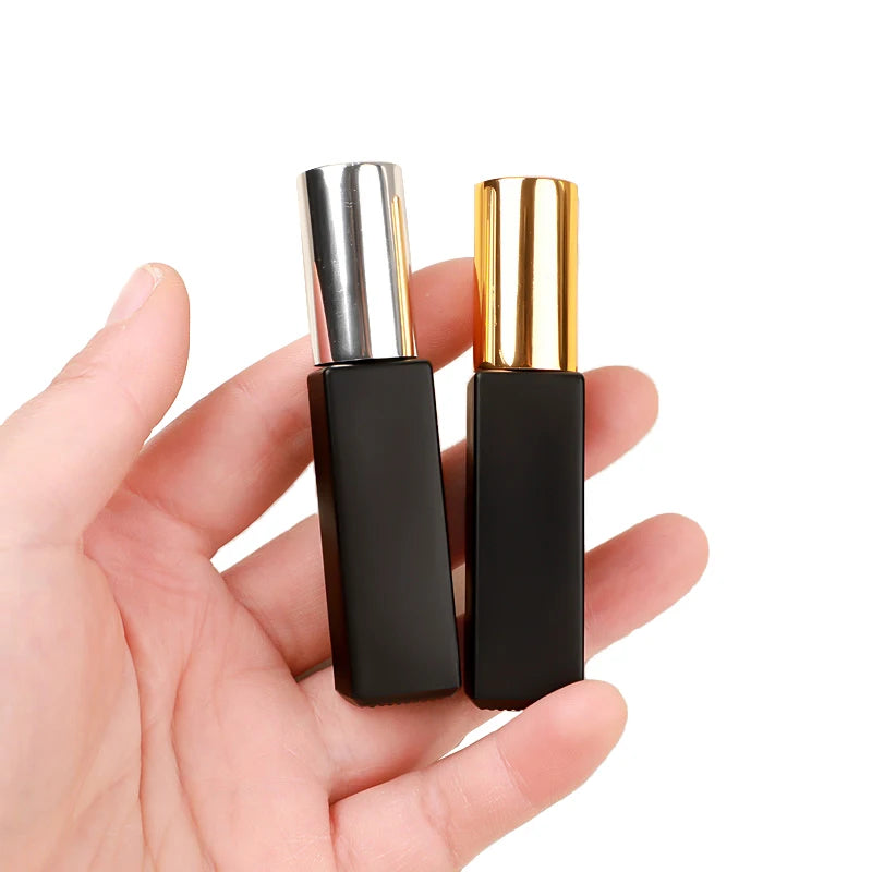 5 ml 10 ml Luxury Square Shape Thick Glass Bottles Skincare Perfume Fine Mist Spray Bottles With Lid