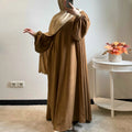 New Arrival Islamic Women Modest Abaya Kaftan Autumn Seamless Corduroy Plus Size Muslim Dresses Swing Loose Casual Abaya MegaBDM