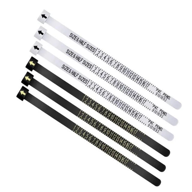 JYC RZ10 US Plastic Ring Adjuster Sizer 1-17 Finger Measuring Tool White/Black for Jewelry Accessories