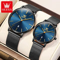 OLEVS Women's Ultra-Thin 5869 Calendar Steel Mesh Strap Wristwatch Quartz Ladies Watches Oval Japanese for Business Use Relogio