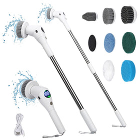 New Arrival Cordless Electric Spin Cleaning Brush Floor Scrubber for Toilet Window Bathroom LED Night Light Plastic Eco-Friendly