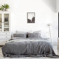 Colorful Hotel Bed 100% French Linen Fabric Luxury Quality Duvet Cover Fitted Bedsheet Bedding Sets