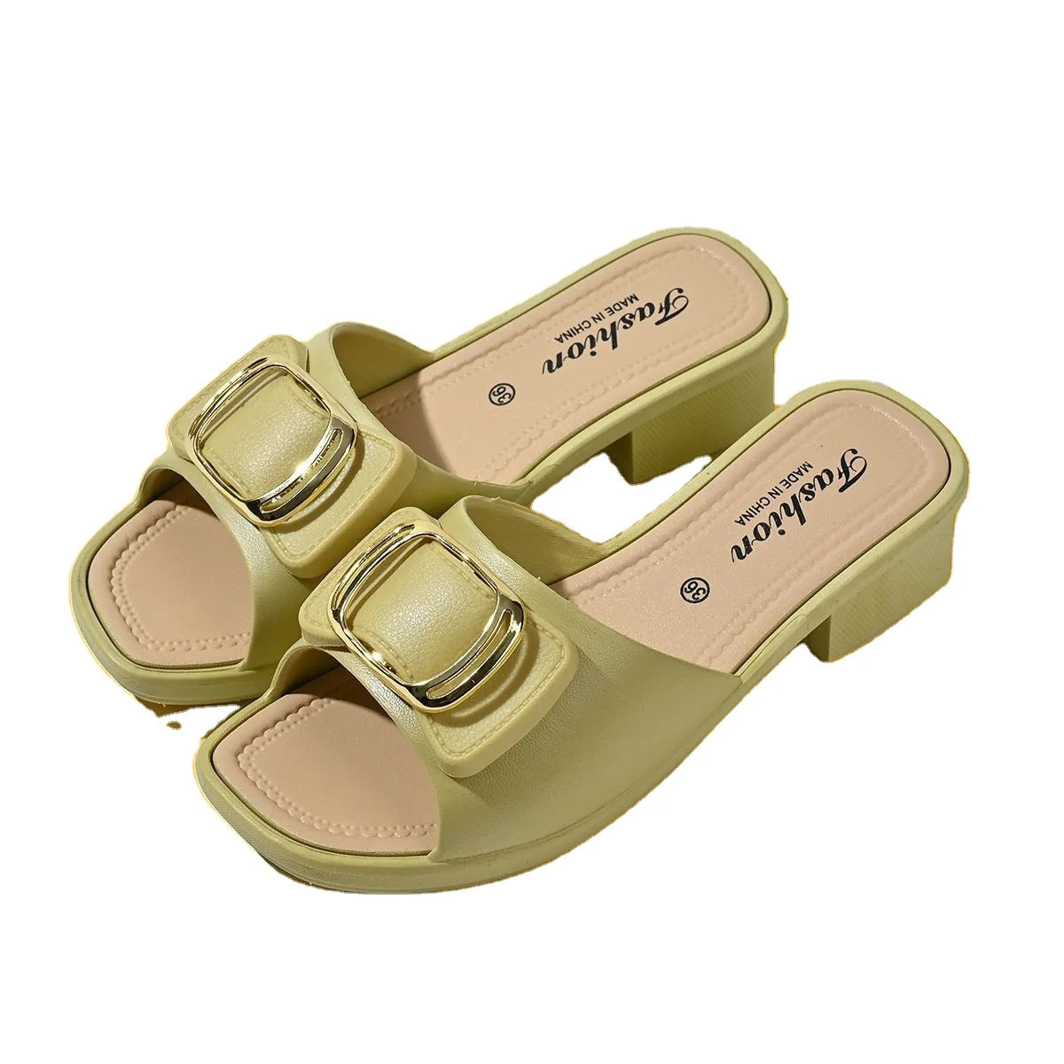 Fashionable and Versatile Women's High-heeled Outdoor-style slippers in Beach Style.