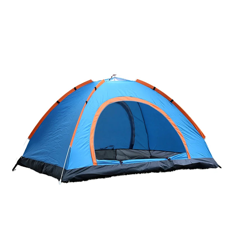 Portable Automatic Folding Beach Tent 3-4 Person Double Camping Equipment for Summer Outdoor Activities Made of Oxford Fabric