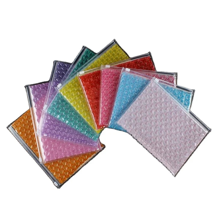 Custom Women Pvc Plastic Cosmetic Zipper Bag Transparent Makeup Bag Toiletry Bag With Bubble