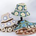 WD-A810  Bohemian Papyrus Large Brim Foldable Bucket Hats Sunblock Beach Straw Hat Wholesale