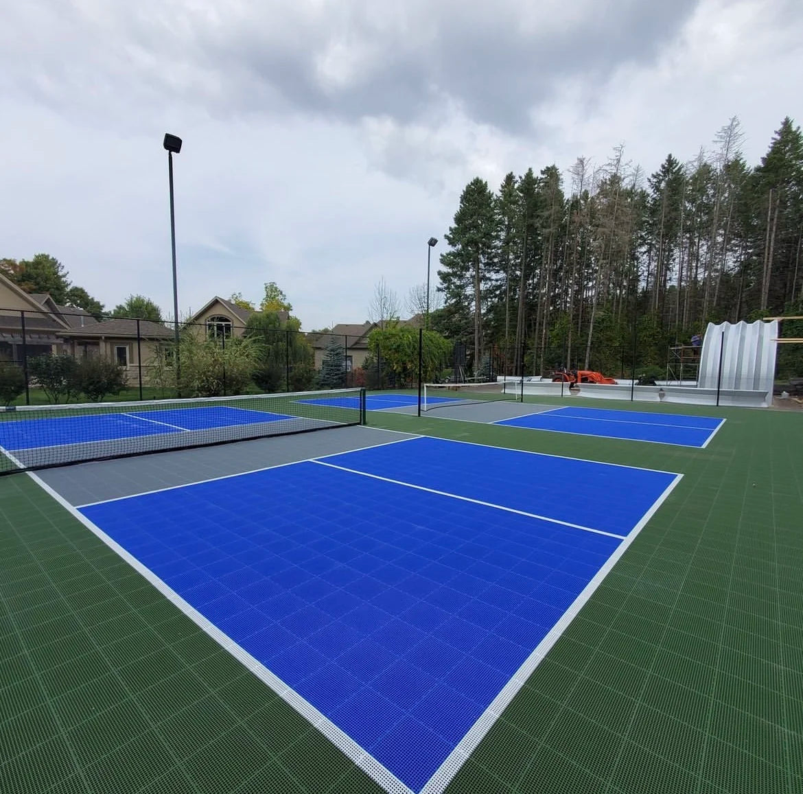 Suspended Sports Flooring Tiles Removable Badminton Court Mat Click PP Vinyl Flooring for Pickleball Badminton Graphic Design