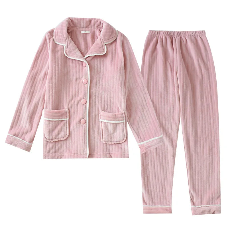 Christmas Winter Flannel Fleece Two Piece His and Hers Matching Couple Pajamas Set