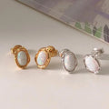 Wholesale Classic Luxury Silver Plated Irregular Synthetic Fire Stud Earrings Women's Summer Jewelry Gifts