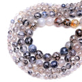 Wholesale Faceted Black Dragon Agates Round Stone Loose Beads Size 6 8 10 12 mm for Jewelry Making Diy Bracelet
