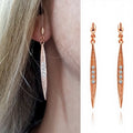 Women's Drop Earrings Punk Trendy Style Geometric Plant Design Rose Gold Plated Cubic Zirconia & Crystal LAMOON