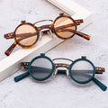 Vintage Steampunk Style Round Black Clip on UV400 Protection Sun Glasses Shade Sunglasses Men Women