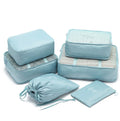 6-Piece Fabric Travel Luggage Storage Bag Set for Bathroom Organization with Clothing Underwear Socks Packaging Cube Travel Bag
