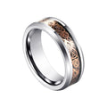 Wholesale 6mm Inlay Golden Sticker Silver Ring Tungsten Ring Man for Couple Jewelry Sets