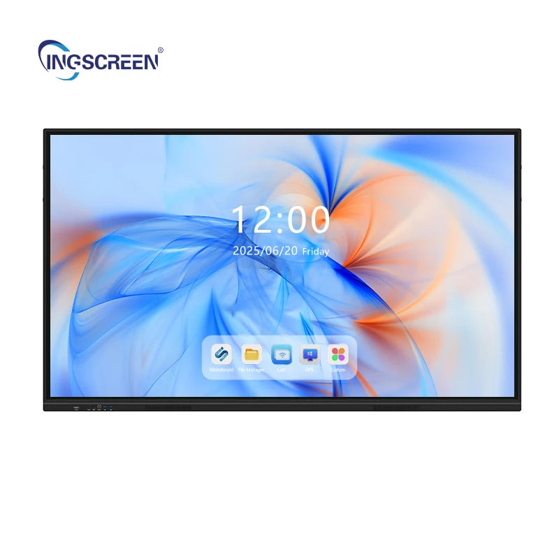 INGSCREEN 55 65 75 86 Inch Display Camera Touch Screen Flat Panel 4K Smart Mobile Electronic Black Board Interactive Whtieboard