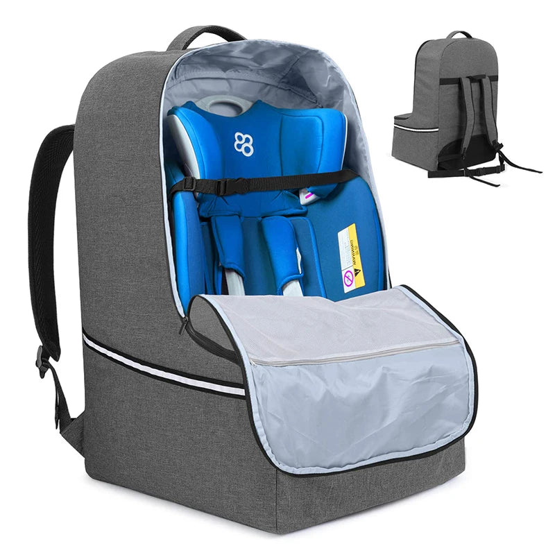 Adjustable Portable Car Seat Travel Bag with Fashionable Zipper Closure Durable Padded Backpack for Airport Gate Check Bag