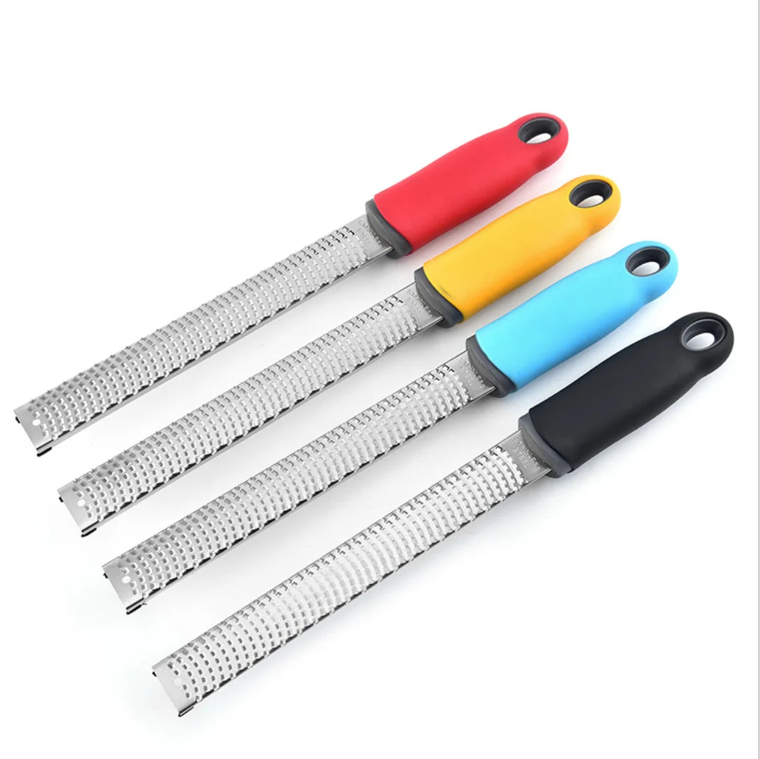 Premium Stainless Steel 304 Zester Grater Vegetable Lemon and Cheese Grater With TPR Coated Plastic Handle