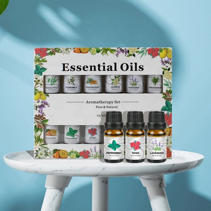 JX02 Gift Set Customized Essential Oil Set 10ml*12 Bottle Factory Best Aromatherapy Essential Oil