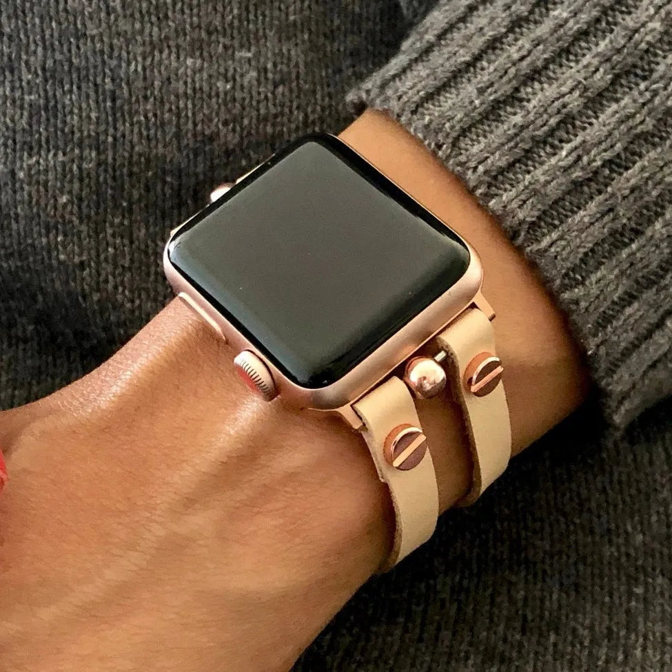 OEM Custom Women's Smart Watch Leather Band Novelty Gift Wrist Bracelet Straps with Buckle Wristband