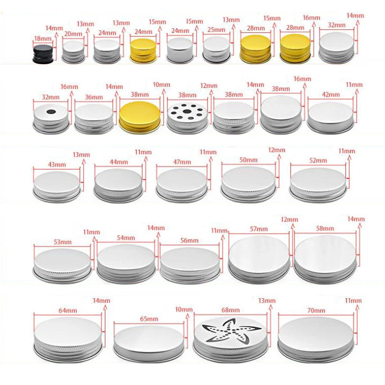 Empty 5mL 30 mL 50g 60mL 125g 150g 200mL 250g 250mL Cosmetic Jar Round Cream Small Container Metal Aluminum Candle Tin Cans