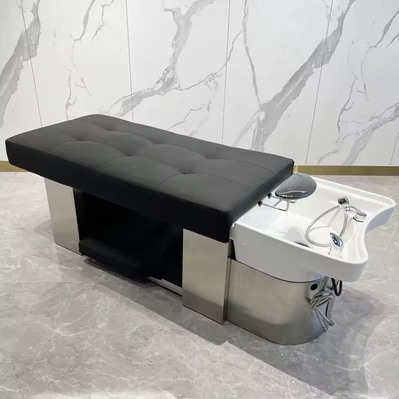 Salon Furniture Professional Head Spa Salon Station With Head Spa Equipment Massage Table Ceramic Shampoo Basin Hair Wash Bed