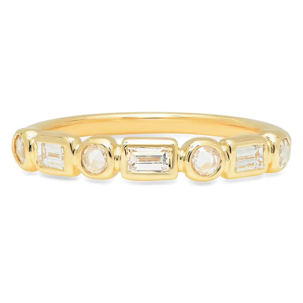 Laodun INS Style Fine Jewelry Popular S925 Silver Ring Simple Elegant Minimalist CZ Diamond Sterling Silver Rings Vermeil