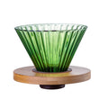 Modern Design Glass Drip Coffee Filter Separate Coffee Dripper with Bamboo Stand GV04