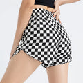Women's High Waist Custom Checked Sweat Shorts Breathable Summer Fitness Daily Sportswear Manufactures Wholesale